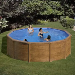 Piscine hors-sol acier GRE Sicilia - ronde Ø350 x h120 cm - Filtre à s...