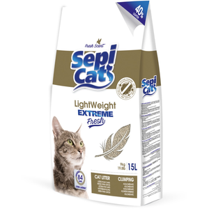 Litière Sepicat LightWeight Extreme Fresh pour chat - 15 l pas cher