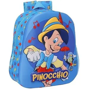 Sac à dos pour enfants 3D Clásicos Disney Pinochio bleu 27 x 33 x 10 c...
