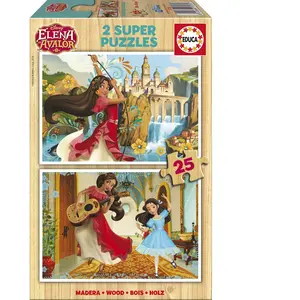 2 Puzzles en Bois - Elena d'Avalor 25 Pièces Educa pas cher