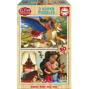 2 Puzzles en Bois - Elena d'Avalor 50 Pièces Educa pas cher
