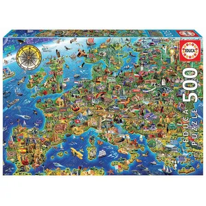 Educa 500 La Folle Carte d'Europe pas cher