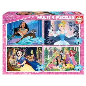Comparateur de prix : Educa 4 puzzles disney princesses Pocahontas Cendrillon et Blanche Neige