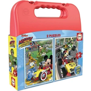 Educa Mallette 2 puzzles x 20 pièces : Mickey top départ pas cher