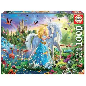 EDUCA Puzzle 1000 La Princesse Et La Licorne pas cher