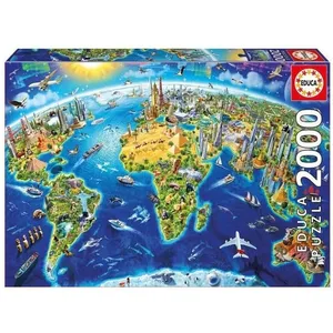 Puzzle Symboles du Monde 2000 pièces - EDUCA - Tableaux et peintures - Multicolore - Adulte