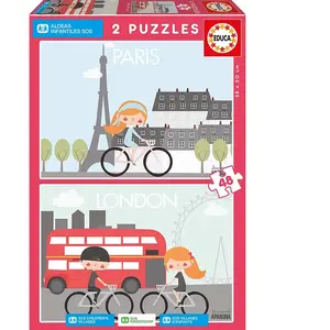EDUCA Puzzles 2X48 Sos Villages D'Enfants - Laia Orriols Apanona pas cher