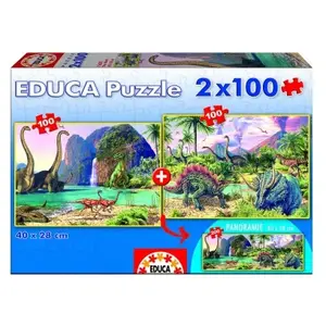 Educa 2X100 DINO WORLD pas cher