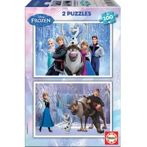 EDUCA - Puzzle La Reine des Neiges 2 x 100 pcs pas cher