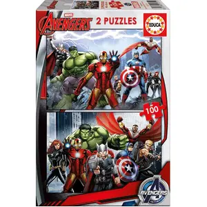 Puzzle 2x100 pièces AVENGERS - EDUCA - Dessins animés et BD - Enfant