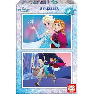 Educa LA REINE DES NEIGES Puzzle 2 x 20 Pieces pas cher
