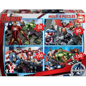 Educa Puzzle de 50 à 150 pièces : 4 puzzles : Avengers