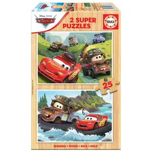 Comparateur de prix : Educa Lot de 2 puzzles avec 25 pièces en bois Disney Cars TU