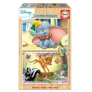 EDUCA 2x16 bois disney animal pas cher