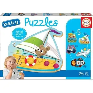 Educa - 5 Puzzles Véhicules pour bébés progressifs - 2-4 pièces T.U