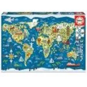 Comparateur de prix : Puzzle 200 pièces - Educa - Carte du monde - Thème voyage et cartes - Garantie 2 ans
