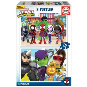 Comparateur de prix : Puzzle enfant - EDUCA - 2x20 pièces - Ppidey & Amazing Friends - Marvel