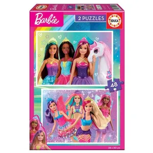 Comparateur de prix : Puzzle Barbie - Educa - 2 x 48 pièces - Dessins animés et BD