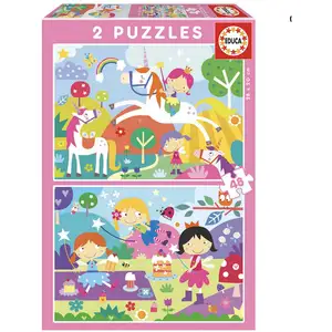 Educa Set de 2 Puzzles Fantasy world 48 Pièces TU