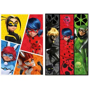 Puzzle de 2x100 pièces Educa Borras Miraculous Ladybug 48x28 cm pas cher
