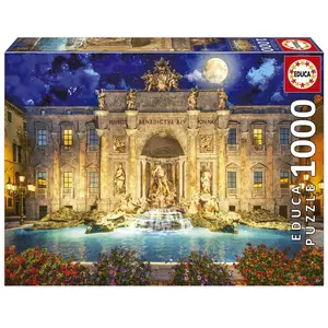 Comparateur de prix : Puzzle 1000 pièces - EDUCA - Fontana Di Trevi, Rome - Voyage et cartes - Adulte - Intérieur