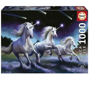 Puzzle 1000 pièces - EDUCA - Licornes, Anne Stokes - Fantastique - Intérieur - Mixte pas cher