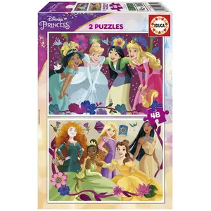 Puzzles Princesses Disney - Educa - 2x48 Pièces - Dessins animés et BD - Fille - 4 ans