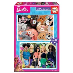 Lot de 2 puzzles avec 100 pièces Educa Barbie TU