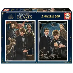 Puzzle 2 x 500 pièces Les Animaux Fantastiques - Educa - Thème Fantastique - Mixte - 10 ans pas cher