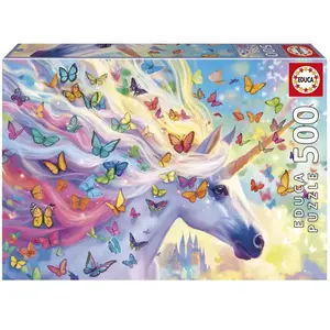 Comparateur de prix : Educa Puzzle 500 pièces : LICORNE ARC-EN-CIEL