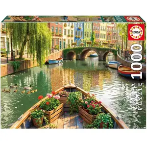 Educa Puzzle 1000 pièces : Balade en Bateau à Amsterdam pas cher