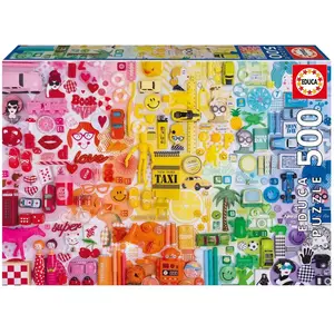 Educa Puzzle 500 pièces : Collage de Couleurs pas cher