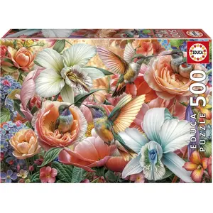 Educa Puzzle 500 pièces : Jardin des colibris pas cher