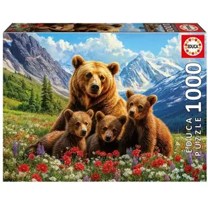 Educa Puzzle 1000 pièces : Ours grizzlys au Canada pas cher