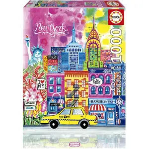 Educa Puzzle 1000 pièces : New York - Car Pintos pas cher