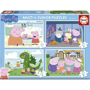 Puzzle Multi 4 Junior - EDUCA - Peppa Pig - 20+40+60+80 pièces pas cher