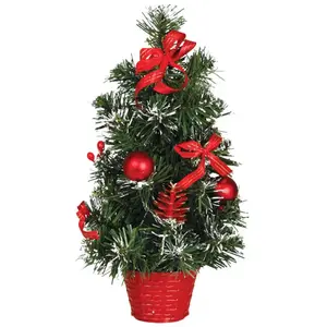 Guirma-43179 Sapin de Noël décoré Rouge 40 cm, Multicolore (43179)