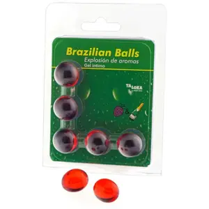 TALOKA - 5 Boules Brésiliennes Gel Intime Fraises & Champagne pas cher