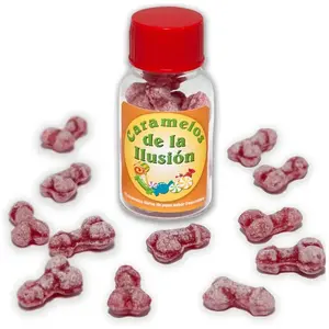 BOTE DE 12 CARAMELOS DE PITO DE LA ILUSION DE SABOR FRESA-CEREZA pas cher