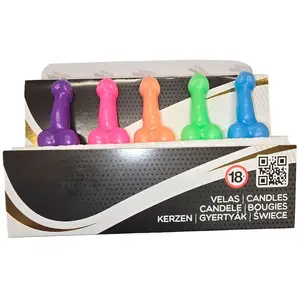Comparateur de prix : Coffret de 5 Bougies en Forme de Pénis Colorées pour Fêtes et Décorati...