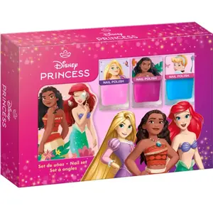 Disney Princess Nail Set kit de vernis à ongles pour enfant 3y+ Pink, Blue, Pink 3x4.5 ml pas cher
