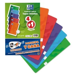 Oxford Pack 5 Cahiers 90 gr Feuille 80 Quadrillage pas cher