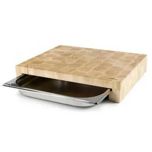 Comparateur de prix : Planche à découper bois 41,5 x 34 cm + bac inox Lacor 60592