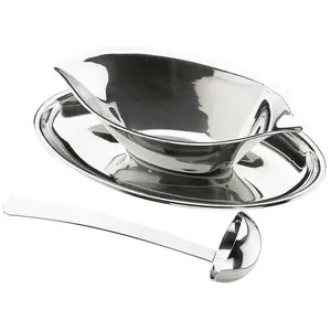 Comparateur de prix : Lacor 62424 Saucière sur Plateau avec Cuillère en Inox, Argenté