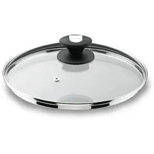 Comparateur de prix : Couvercle en verre bord inox 28 cm - Lacor - Transparent - Verre