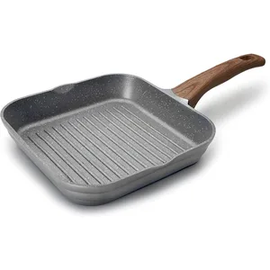 Comparateur de prix : Grill carré Stilo avec poignée imitation bois 24 cm Lacor
