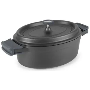 Comparateur de prix : Lacor Cocotte ovale en fonte d'aluminium 6.3 litres - - Noir - Fonte Aluminium