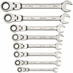 Comparateur de prix : Irimo Jeu de 8 clés mixtes à cliquet réversible avec tête articulée 8 à 19 mm 19-8-H