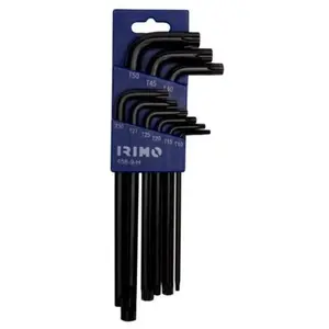 Comparateur de prix : Irimo - Jeu de 9 clés mâles coudées longues pour vis Torx, finition brunie - T10/T50