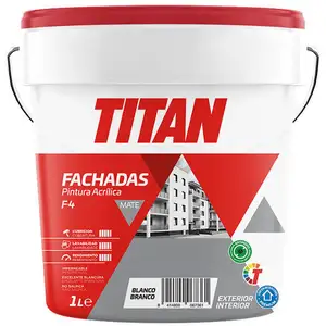 Comparateur de prix : Peinture acrylique façades mat f-4 blanc 1l titan 125670001